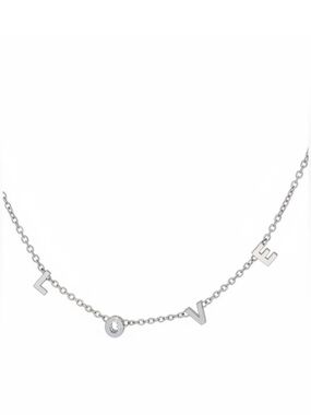Plunder Design Silver LOVE Necklace Individual Floating Letter Charms 16-18"